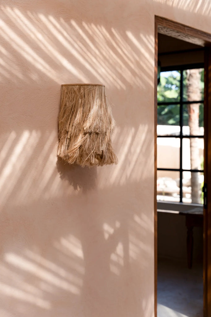 From Abaca Applique Wall Lamp - Natural