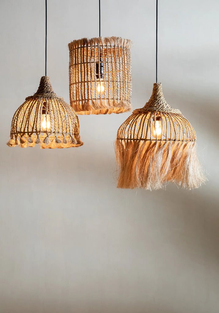 From Abaca Bird Cage Hanging Lamp - Natural - M