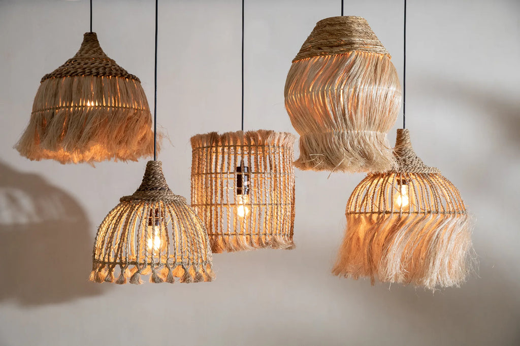 From Abaca Bird Cage Hanging Lamp - Natural - M