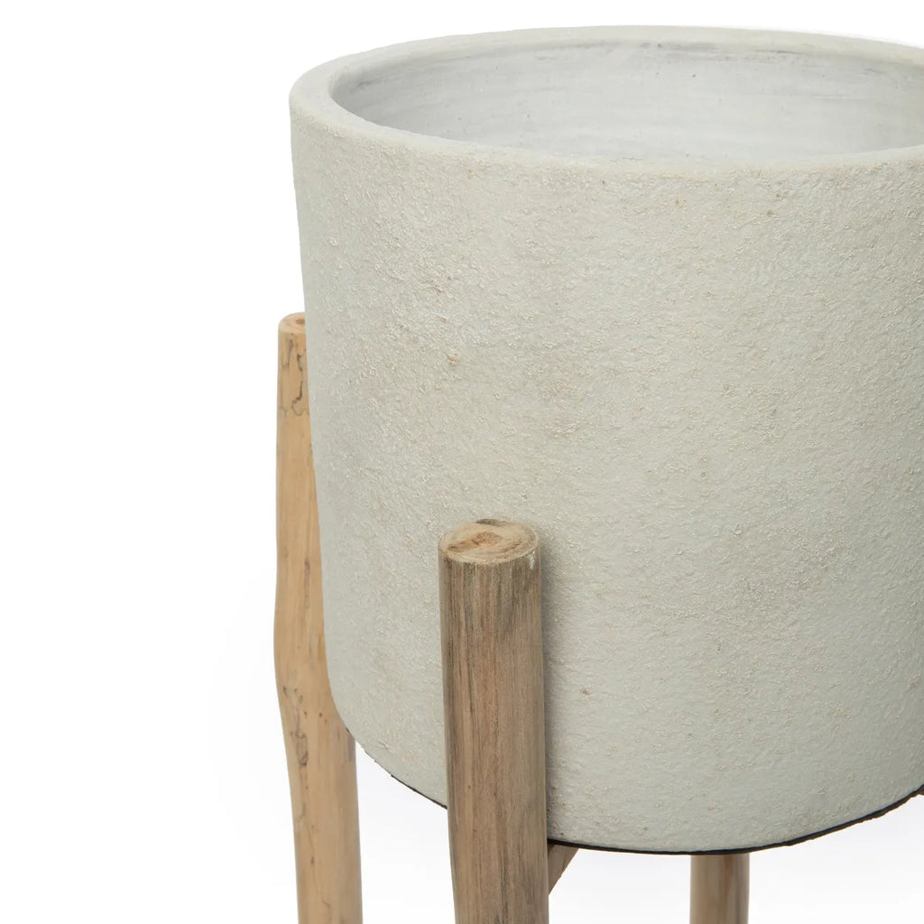 The Chalk Tall Planter - Natural Concrete - L