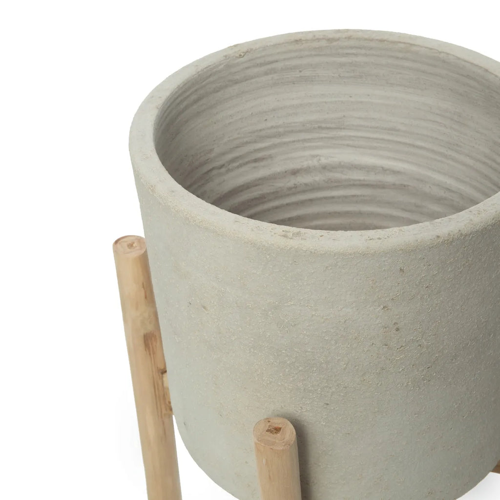 The Chalk Low Planter - Natural Concrete - S