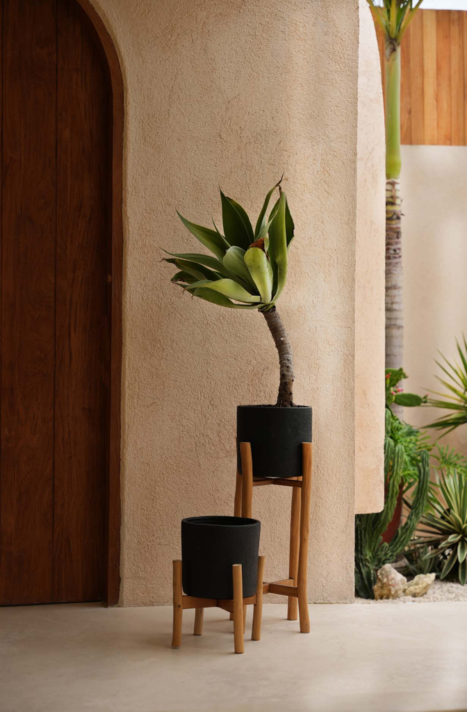 The Charcoal High Planter - Black Natural - L