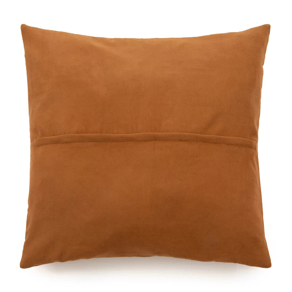 Four Panel Leather Cushion Cover - Camel - 60x60