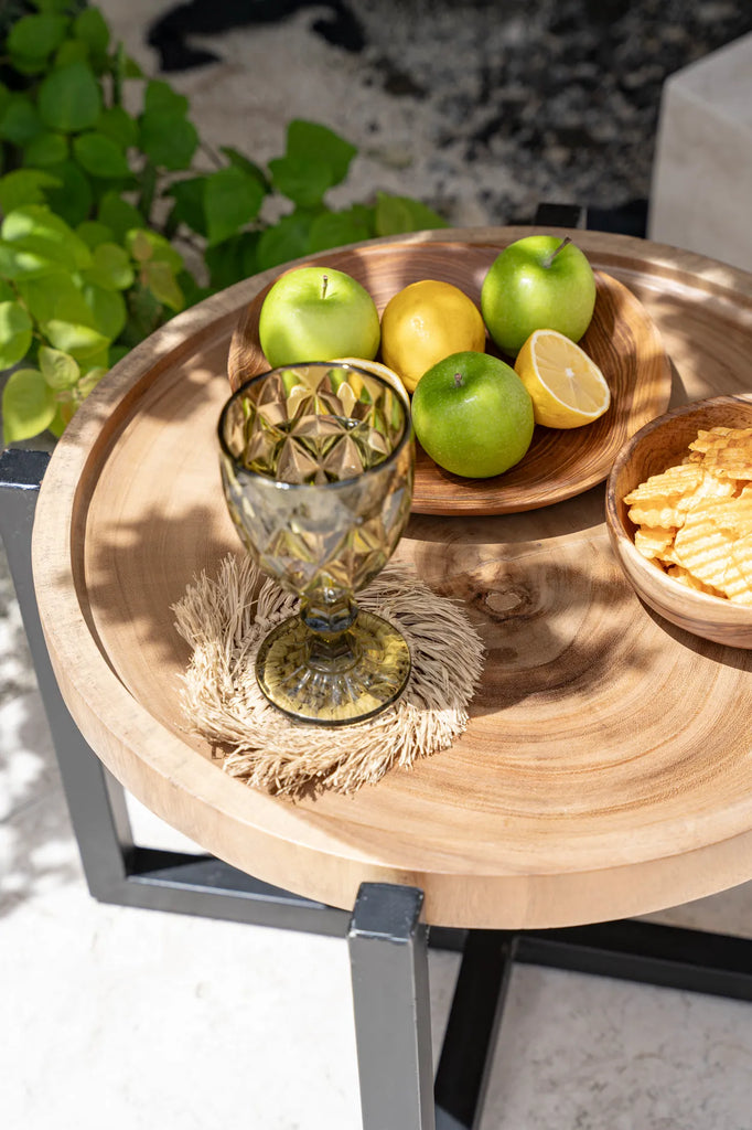 The Fringe Raffia Coaster - Natural