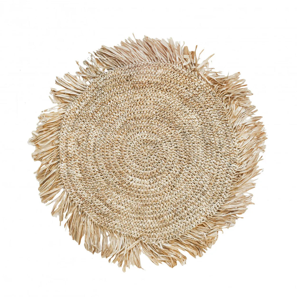 The Fringe Raffia Round Placemat - Natural