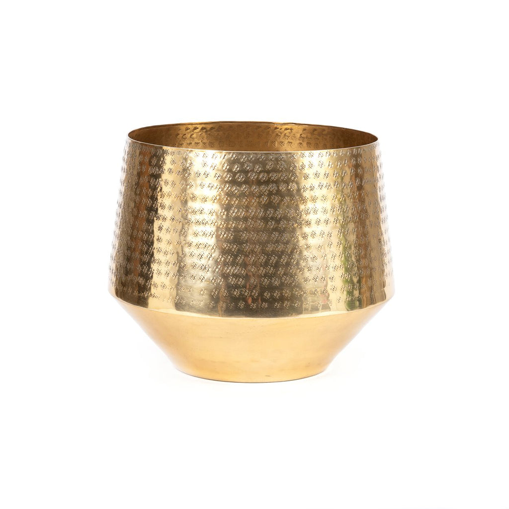 The Hammered Planter - Brass - XL