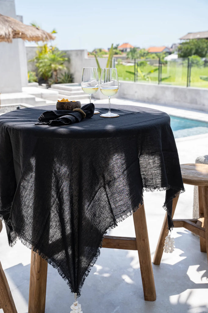 The Linen Tablecloth - Black - 150x200