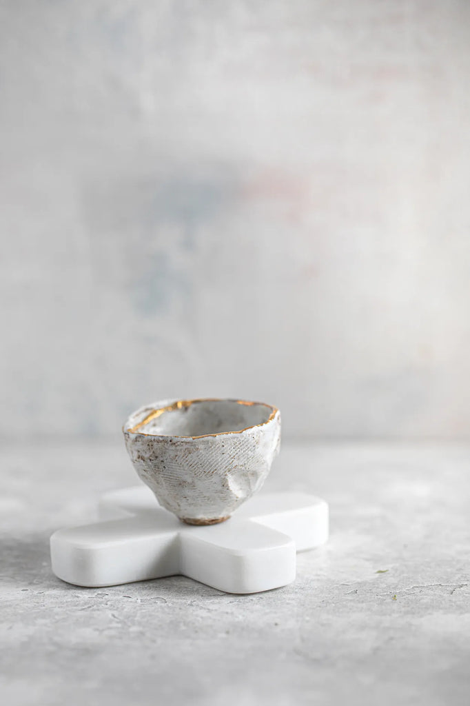 The Marble Pan Coaster - White