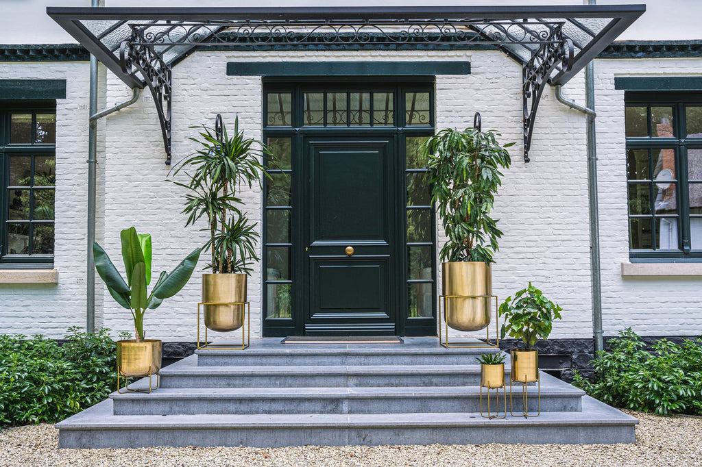 The Brass Plant Pot on Stand - Brass - XL