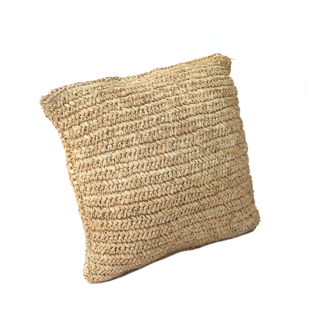 The Raffia Flowers Cushion Cover - Natural - 40x40