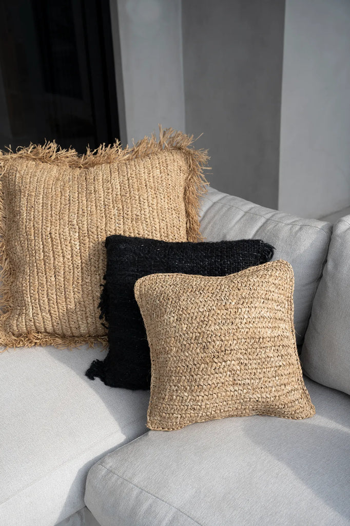 The Raffia Flowers Cushion Cover - Natural - 40x40