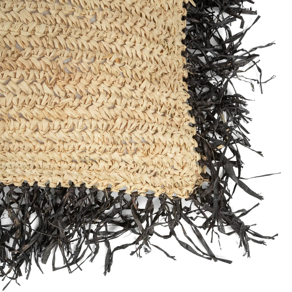 The Raffia Cushion Cover - Natural Black - 60x60