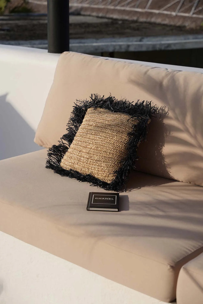 The Raffia Cushion Cover - Natural Black - 40x40