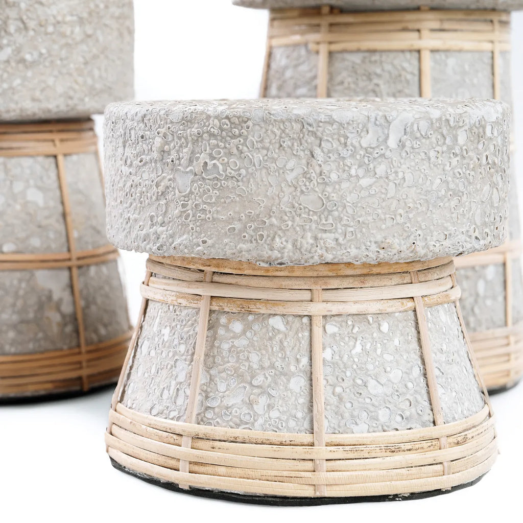 The Serene Candle Holder - Concrete Grey Natural - L