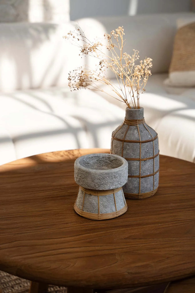 The Serene Candle Holder - Concrete Grey Natural - S