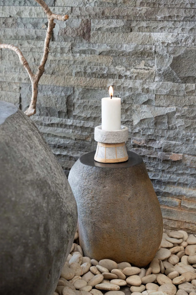 The Serene Candle Holder - Concrete Grey Natural - S