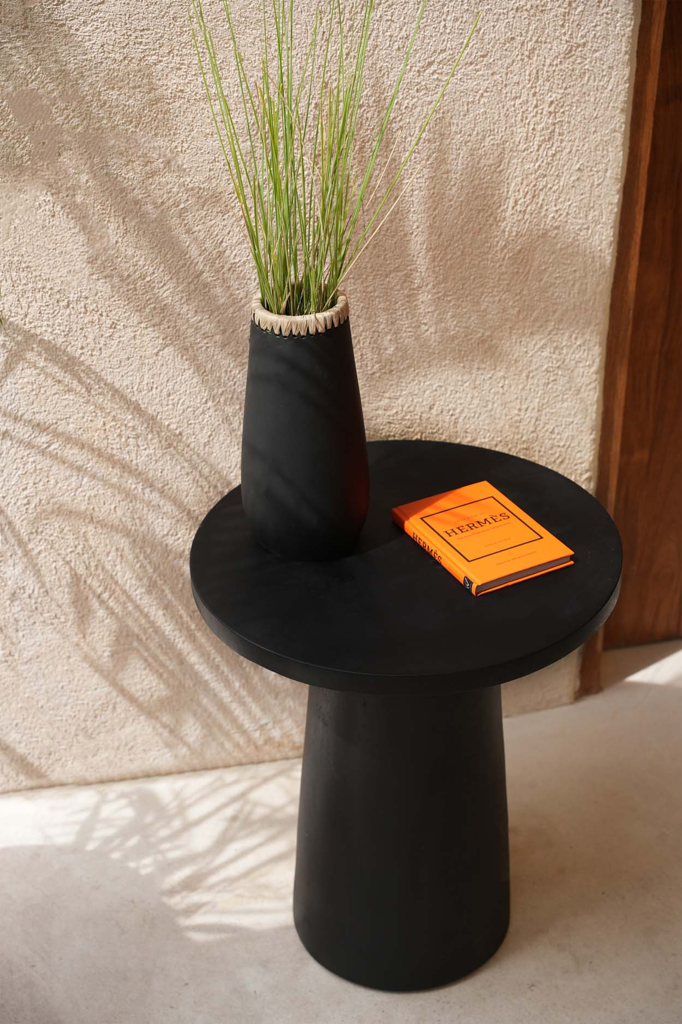 The Timber Conic Side Table - Black - 50