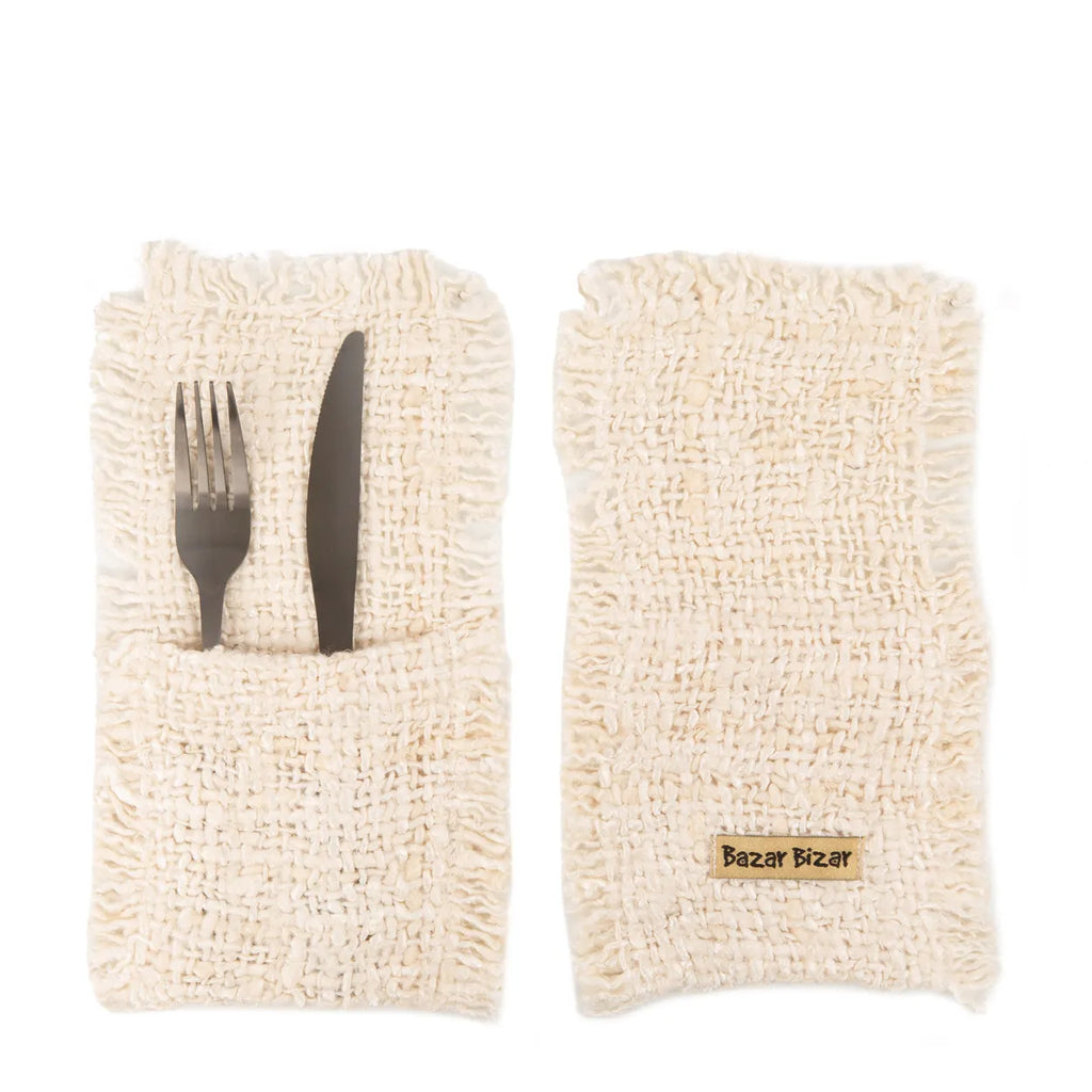 The Oh My Gee Cutlery Pouch - Cream - Set of 4