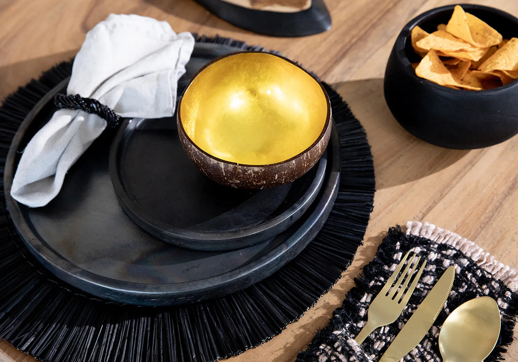 The Terracotta Burned Plate - Black - L